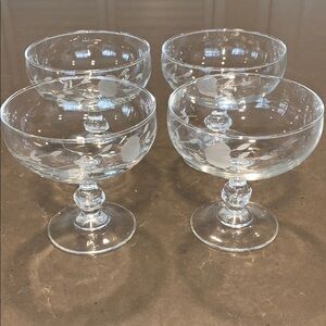 Final $ 4 Vtg Princess House Heritage Crystal Stemmed Dessert Glasses Dishes